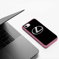 Чехол iPhone 7/8 матовый Lexus, цвет: 3D-малиновый — фото 2