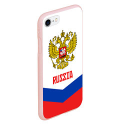 Чехол iPhone 7/8 матовый Russia Hockey Team, цвет: 3D-светло-розовый — фото 2