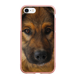 Чехол iPhone 7/8 матовый Взгляд собаки, цвет: 3D-светло-розовый