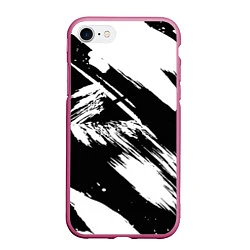Чехол iPhone 7/8 матовый Чёрно-белый, цвет: 3D-малиновый