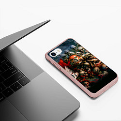 Чехол iPhone 7/8 матовый Warhammer 40k: Skulls, цвет: 3D-светло-розовый — фото 2
