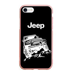 Чехол iPhone 7/8 матовый Jeep, цвет: 3D-светло-розовый