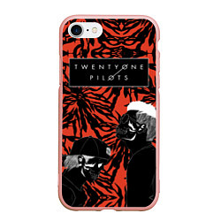 Чехол iPhone 7/8 матовый Twenty One Pilots, цвет: 3D-светло-розовый