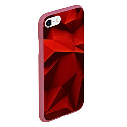 Чехол iPhone 7/8 матовый Грани геометрии, цвет: 3D-малиновый — фото 2