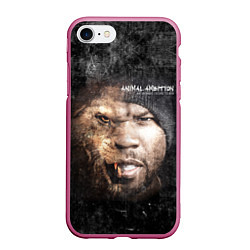 Чехол iPhone 7/8 матовый 50 cent: Animal ambition, цвет: 3D-малиновый