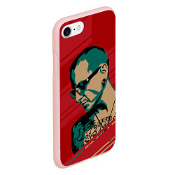 Чехол iPhone 7/8 матовый Chester Bennington, цвет: 3D-светло-розовый — фото 2