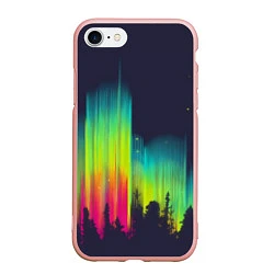 Чехол iPhone 7/8 матовый Северное сияние, цвет: 3D-светло-розовый