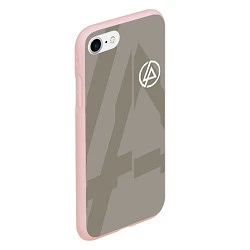 Чехол iPhone 7/8 матовый Linkin Park: Grey style, цвет: 3D-светло-розовый — фото 2
