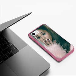 Чехол iPhone 7/8 матовый Ariana Grande, цвет: 3D-малиновый — фото 2