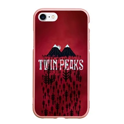 Чехол iPhone 7/8 матовый Twin Peaks Wood, цвет: 3D-светло-розовый