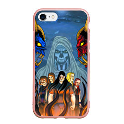 Чехол iPhone 7/8 матовый Dethklok: Heroes, цвет: 3D-светло-розовый