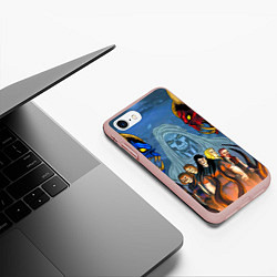 Чехол iPhone 7/8 матовый Dethklok: Heroes, цвет: 3D-светло-розовый — фото 2