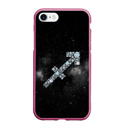 Чехол iPhone 7/8 матовый Космический Стрелец, цвет: 3D-малиновый