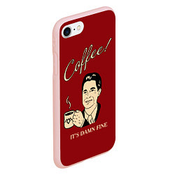 Чехол iPhone 7/8 матовый Coffee: it's damn fine, цвет: 3D-светло-розовый — фото 2