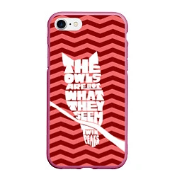 Чехол iPhone 7/8 матовый Twin Peaks: The Owls, цвет: 3D-малиновый