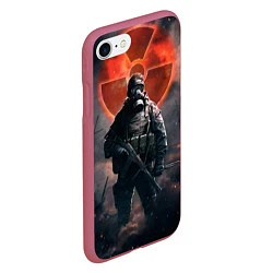 Чехол iPhone 7/8 матовый STALKER: Red Sun, цвет: 3D-малиновый — фото 2