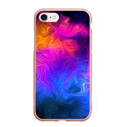Чехол iPhone 7/8 матовый Узор цвета, цвет: 3D-светло-розовый