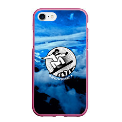 Чехол iPhone 7/8 матовый Snowboard, цвет: 3D-малиновый