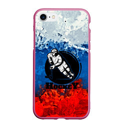 Чехол iPhone 7/8 матовый Hockey, цвет: 3D-малиновый