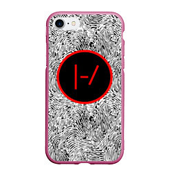 Чехол iPhone 7/8 матовый Twenty one pilots, цвет: 3D-малиновый