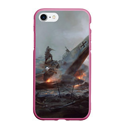 Чехол iPhone 7/8 матовый Battlefield: Plan A, цвет: 3D-малиновый