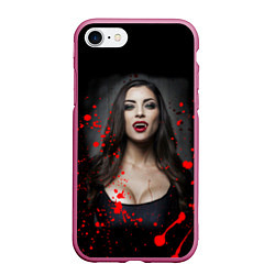 Чехол iPhone 7/8 матовый Вампирша, цвет: 3D-малиновый