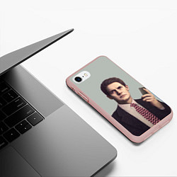 Чехол iPhone 7/8 матовый Агент Купер, цвет: 3D-светло-розовый — фото 2
