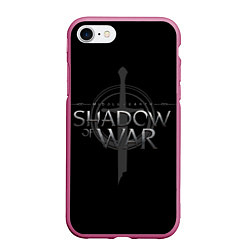 Чехол iPhone 7/8 матовый Shadow of War, цвет: 3D-малиновый