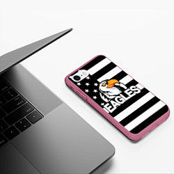 Чехол iPhone 7/8 матовый Символика США, цвет: 3D-малиновый — фото 2