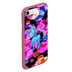 Чехол iPhone 7/8 матовый Милый единорог, цвет: 3D-малиновый — фото 2