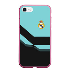 Чехол iPhone 7/8 матовый Real Madrid 2018 1, цвет: 3D-малиновый