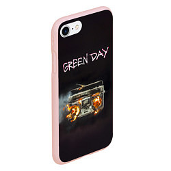 Чехол iPhone 7/8 матовый Green Day магнитофон в огне, цвет: 3D-светло-розовый — фото 2