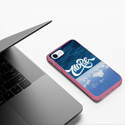 Чехол iPhone 7/8 матовый Море, цвет: 3D-малиновый — фото 2