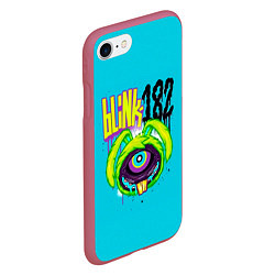 Чехол iPhone 7/8 матовый Заяц монстр Blink-182, цвет: 3D-малиновый — фото 2