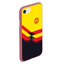 Чехол iPhone 7/8 матовый Man United FC: Yellow style, цвет: 3D-малиновый — фото 2