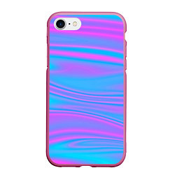 Чехол iPhone 7/8 матовый Глянцевые линии, цвет: 3D-малиновый