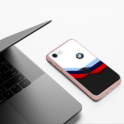 Чехол iPhone 7/8 матовый BMW M SPORT, цвет: 3D-светло-розовый — фото 2