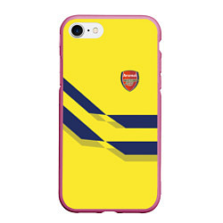 Чехол iPhone 7/8 матовый Arsenal FC: Yellow style, цвет: 3D-малиновый