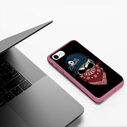 Чехол iPhone 7/8 матовый Bandit Skull, цвет: 3D-малиновый — фото 2