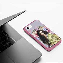 Чехол iPhone 7/8 матовый Lorde Floral, цвет: 3D-малиновый — фото 2