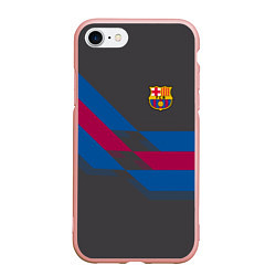 Чехол iPhone 7/8 матовый Barcelona FC: Dark style, цвет: 3D-светло-розовый