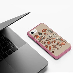 Чехол iPhone 7/8 матовый Twin Peaks Pack, цвет: 3D-малиновый — фото 2