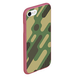 Чехол iPhone 7/8 матовый Камуфляж: паттерн/хаки, цвет: 3D-малиновый — фото 2