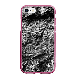 Чехол iPhone 7/8 матовый Серая текстура, цвет: 3D-малиновый