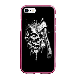 Чехол iPhone 7/8 матовый Зомби, цвет: 3D-малиновый