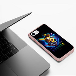 Чехол iPhone 7/8 матовый Retro Pikachu, цвет: 3D-светло-розовый — фото 2