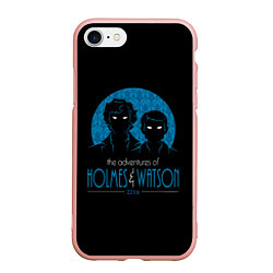 Чехол iPhone 7/8 матовый Холмс и Ватсон 221B, цвет: 3D-светло-розовый
