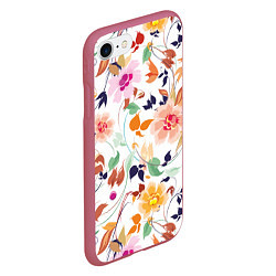 Чехол iPhone 7/8 матовый Нежные цветы, цвет: 3D-малиновый — фото 2
