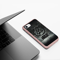 Чехол iPhone 7/8 матовый Linkin Park: Wall, цвет: 3D-светло-розовый — фото 2
