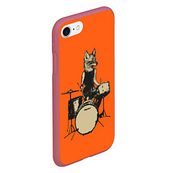 Чехол iPhone 7/8 матовый Drums Fox, цвет: 3D-малиновый — фото 2